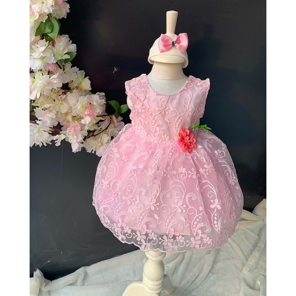 Kız Bebek Papatya Motif Abiye Elbise SB146