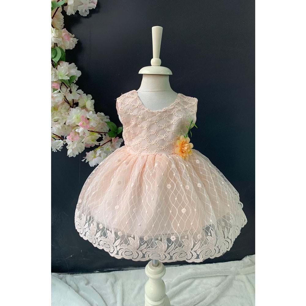 Kız Bebek Papatya Motif Abiye Elbise SB146
