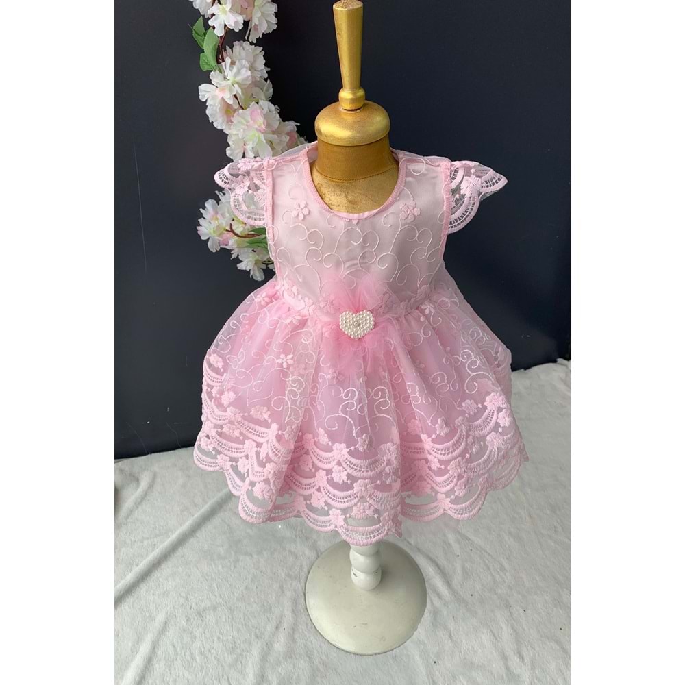 Kız Bebek Taşlı Aksesuarlı Mevlütlük Elbise SB153