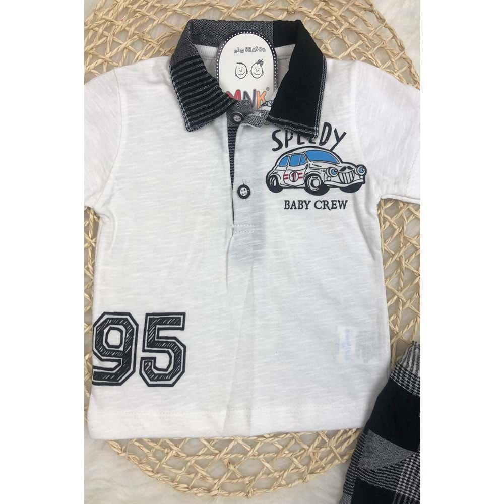 Yaka Ekoseli Erkek Bebek Takım