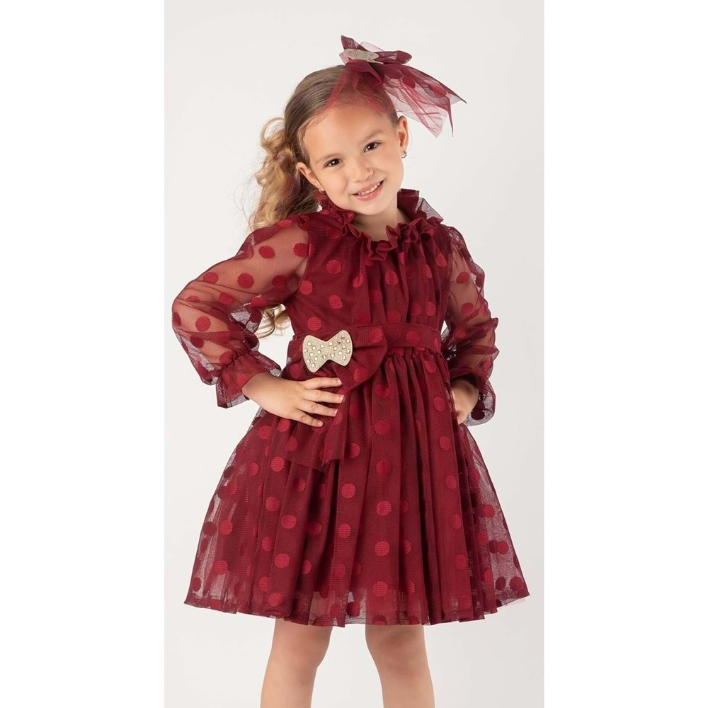 Prenses Tokalı Tarz Çocuk Puantiyeli Elbise