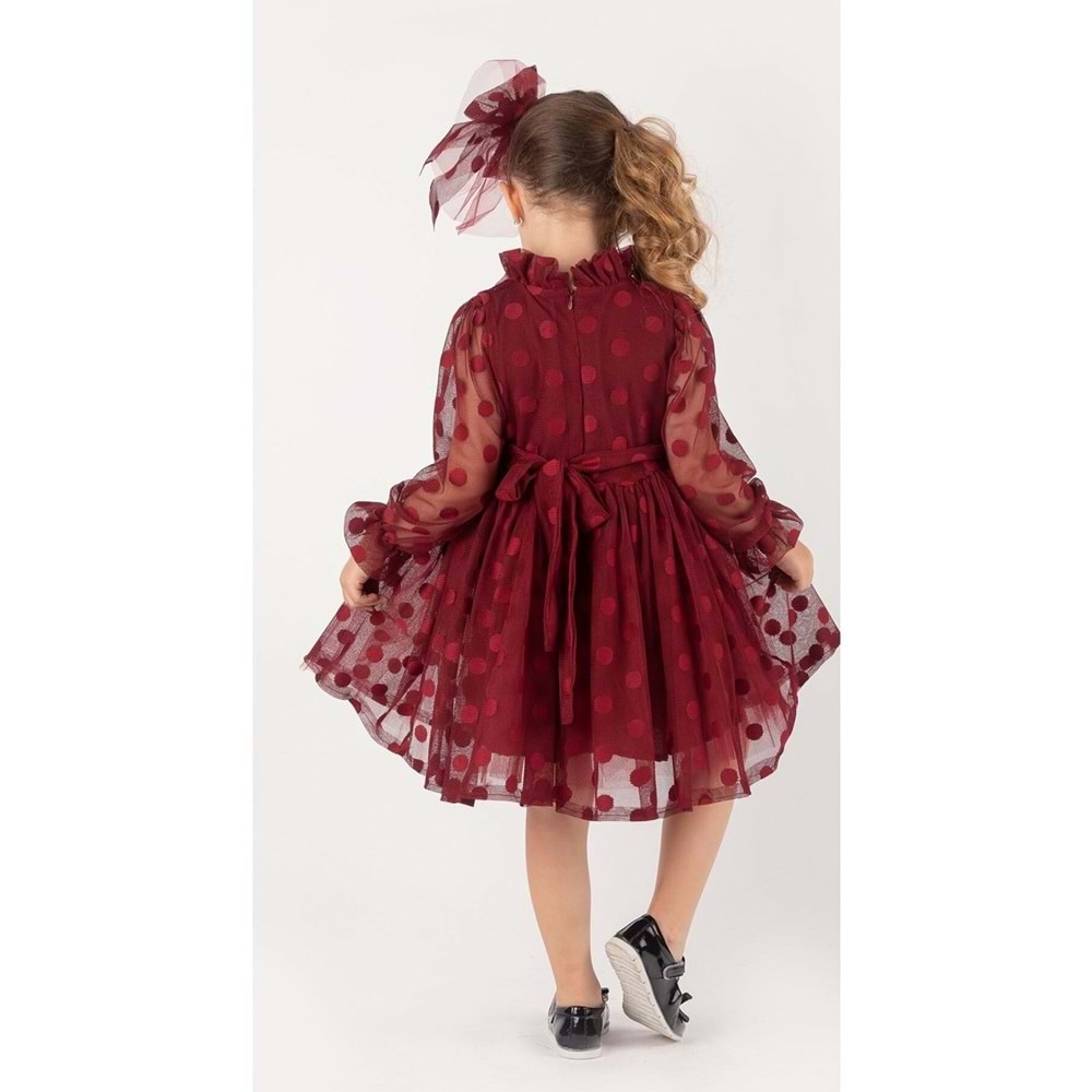 Prenses Tokalı Tarz Çocuk Puantiyeli Elbise