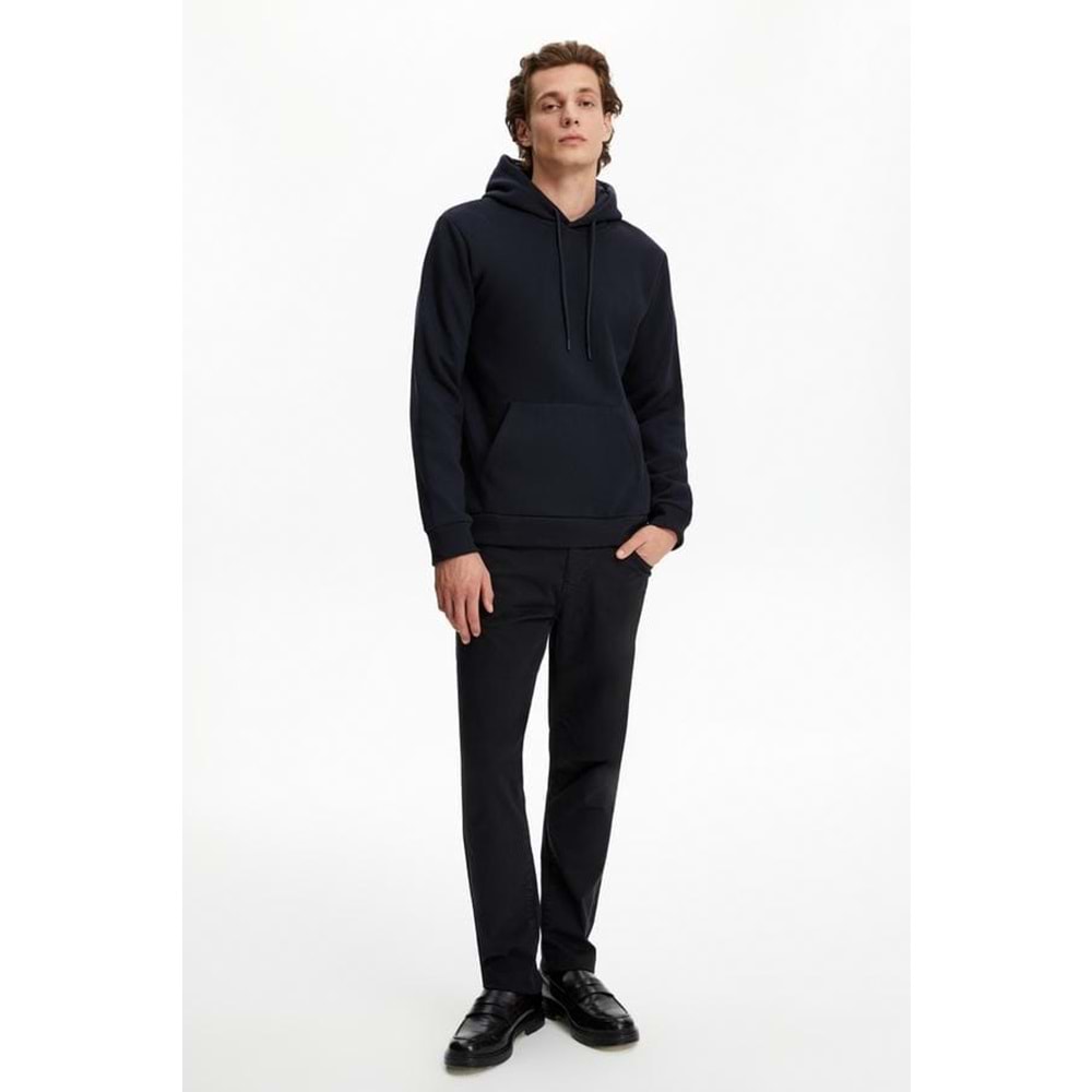 Erkek Fit Kesim İçi Polarlı 2 İplik Kapüşonlu Sweatshirt