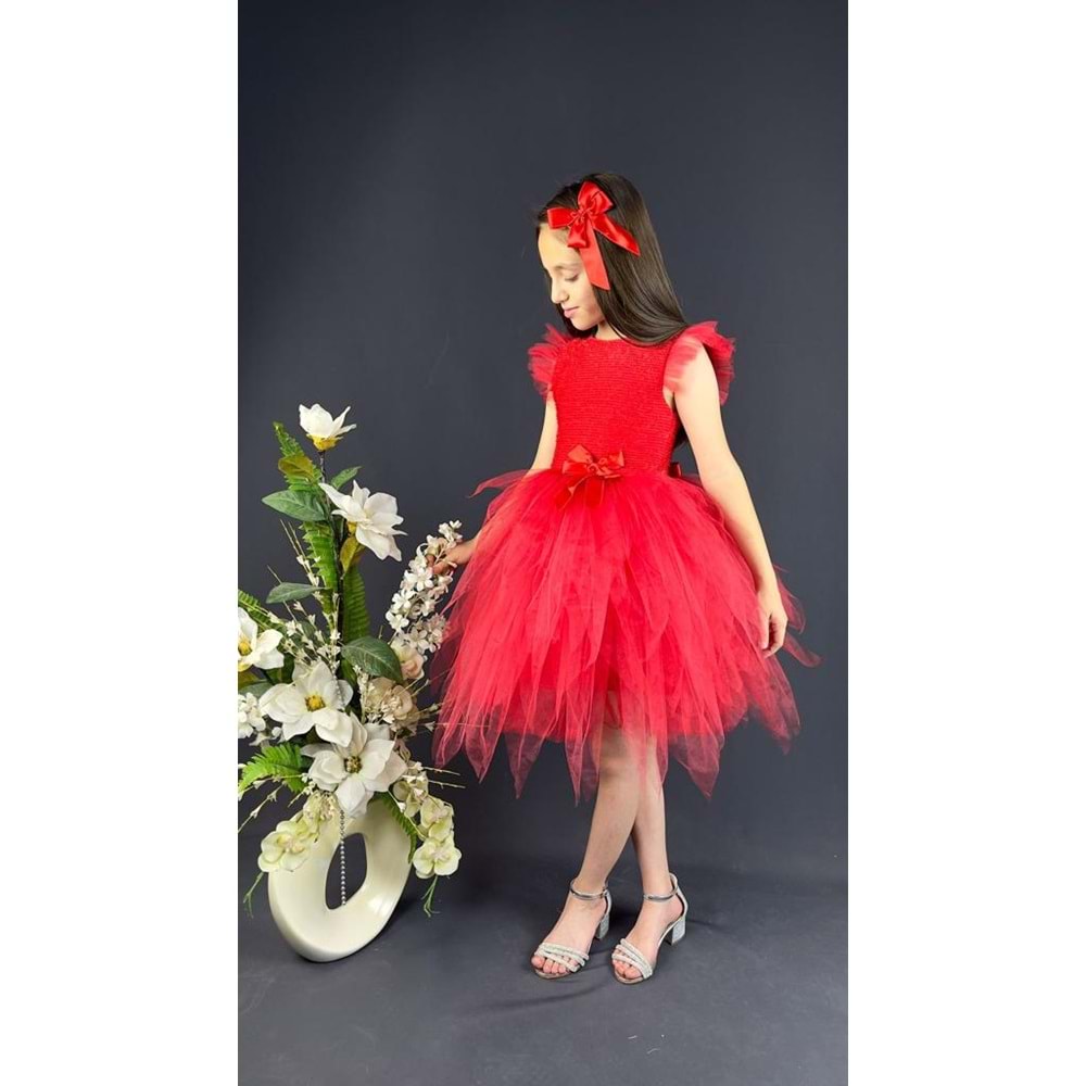 Tüllü Sivri Kesim Tütü Parti Elbisesi