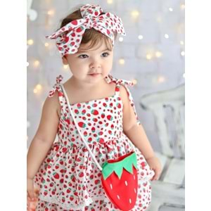 Çilek Kız Çocuk Elbise