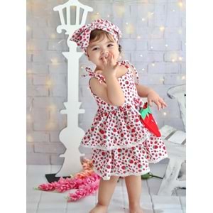 Çilek Kız Çocuk Elbise