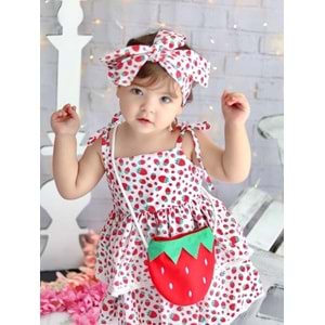 Çilek Kız Çocuk Elbise
