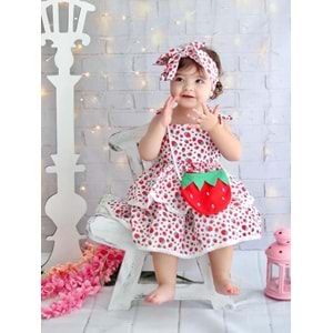 Çilek Kız Çocuk Elbise