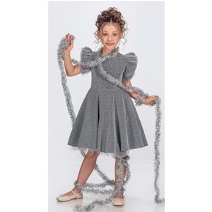 Kız Çocuk Janjanlı Kumaş Abiye SB669