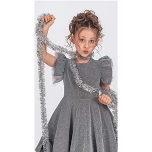 Kız Çocuk Janjanlı Kumaş Abiye SB669