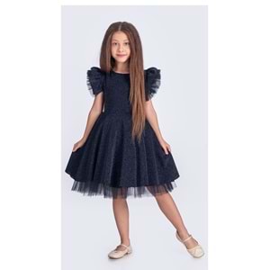 Kız Çocuk Janjanlı Kumaş Abiye SB669