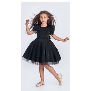 Kız Çocuk Janjanlı Kumaş Abiye SB669