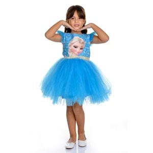Turkuaz Mavi Elsa Parti Elbisesi