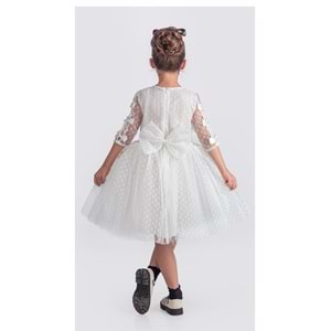Kız Çocuk Dantel Kumaş Uzun Kol Elbise SB707