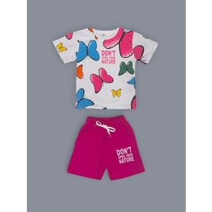 Baskılı Kız Şortlu Yazlık Takım SB730