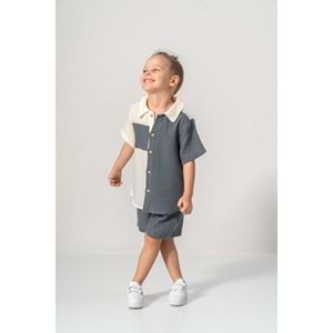 Şortlu Pamuklu Yazlık Müslin Erkek Çocuk Takım M00733