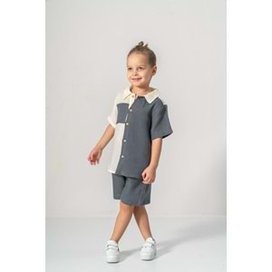 Şortlu Pamuklu Yazlık Müslin Erkek Çocuk Takım M00733