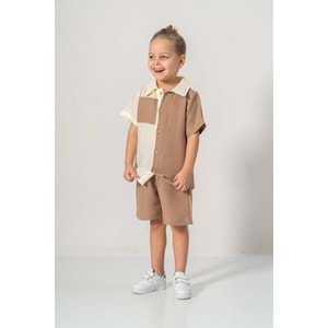 Şortlu Pamuklu Yazlık Müslin Erkek Çocuk Takım M00733