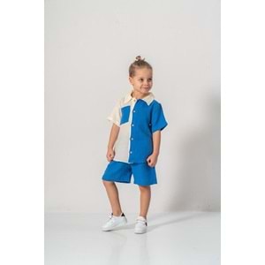 Şortlu Pamuklu Yazlık Müslin Erkek Çocuk Takım M00733