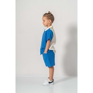 Şortlu Pamuklu Yazlık Müslin Erkek Çocuk Takım M00733