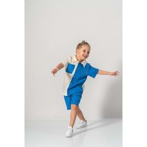 Şortlu Pamuklu Yazlık Müslin Erkek Çocuk Takım M00733