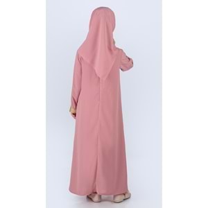 Kız Çocuk Eşarplı Boydan Ferace Elbise