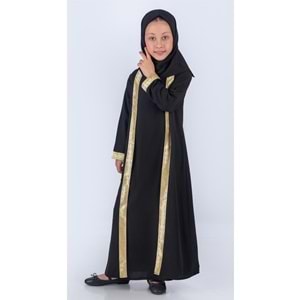 Kız Çocuk Eşarplı Boydan Ferace Elbise