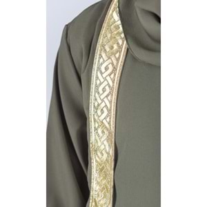 Kız Çocuk Eşarplı Boydan Ferace Elbise