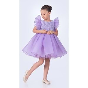 Robası Modelli Kız Çocuk Şifon Abiye