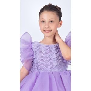 Robası Modelli Kız Çocuk Şifon Abiye