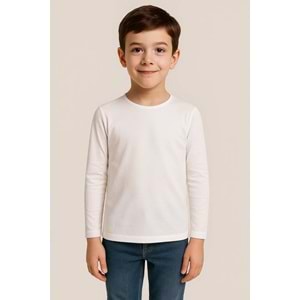 Likralı Uzun Kollu Okul Tişört