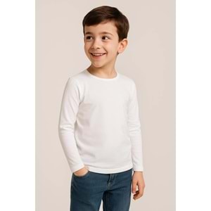 Likralı Uzun Kollu Okul Tişört