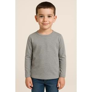 Likralı Uzun Kollu Okul Tişört