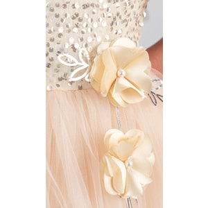 Etek Ucu Pul Detaylı Kız Çocuk Elbise