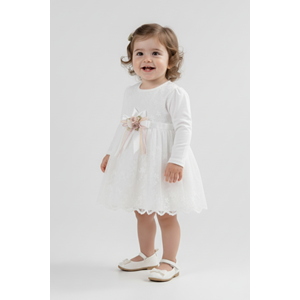Kız Bebe Beli Çiçekli Özel Gün Elbise