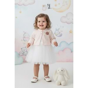 Kız Bebek Bolerolu Tütülü Elbise