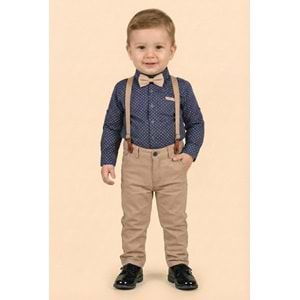 Askı Papyonlu Erkek Bebek Gömlekli Takım M00785