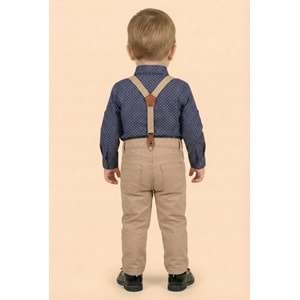 Askı Papyonlu Erkek Bebek Gömlekli Takım M00785