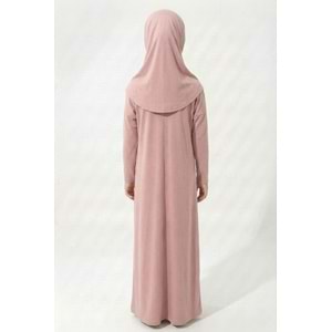 Tek Parça Jarse Tesettür Kız Çocuk Namaz Elbise
