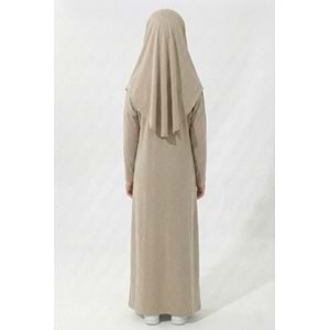 Tek Parça Jarse Tesettür Kız Çocuk Namaz Elbise