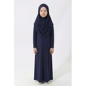 Tek Parça Jarse Tesettür Kız Çocuk Namaz Elbise
