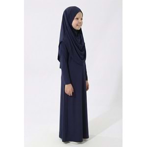 Tek Parça Jarse Tesettür Kız Çocuk Namaz Elbise