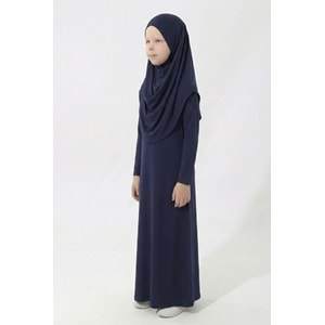 Tek Parça Jarse Tesettür Kız Çocuk Namaz Elbise