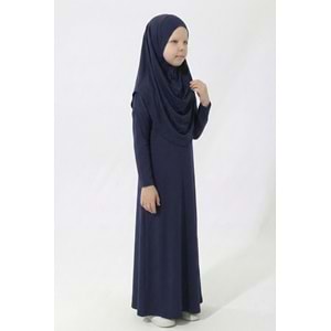 Tek Parça Jarse Tesettür Kız Çocuk Namaz Elbise