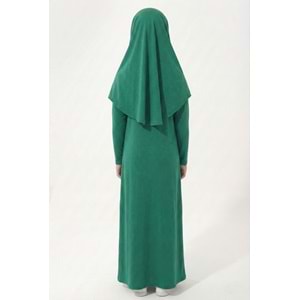 Tek Parça Jarse Tesettür Kız Çocuk Namaz Elbise