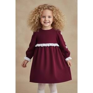 Fitilli Kadife Kız Çocuk Fistolu Elbise