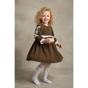 Fitilli Kadife Kız Çocuk Fistolu Elbise