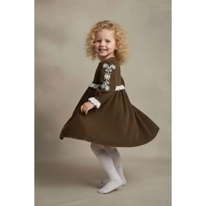 Fitilli Kadife Kız Çocuk Fistolu Elbise