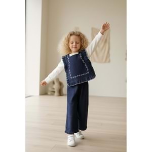 Kız Çocuk Kot Pantolon ve Bluz Takımı