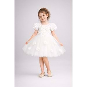 Kız Çocuk Güllü Tütü Özel Gün Elbisesi